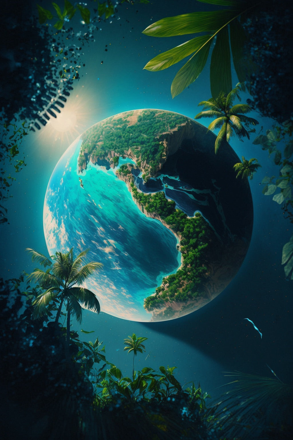 Earth Day 2023 Tropical Earth Digital Print