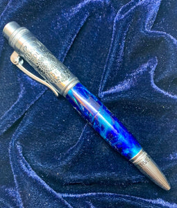 Blue Swirl Police Click Ballpoint Pen