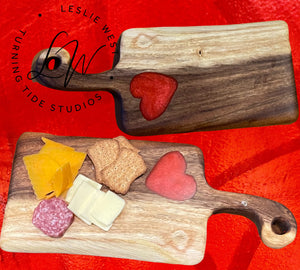 Handle Board with Red Heart Inlay