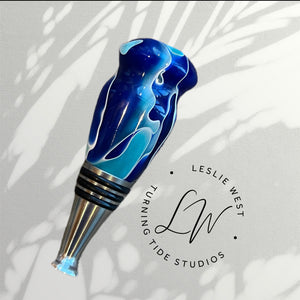 Bottle Stopper -Blue Wave